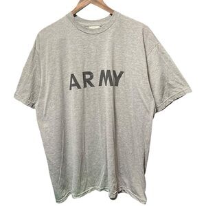 gray United States Army military back logo graphic vintage 2000s casual T-shirt